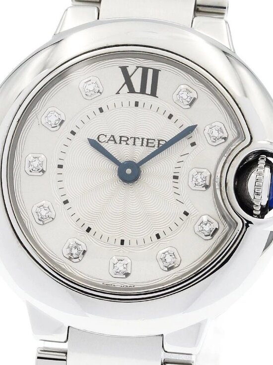 CARTIER Baron blue SM WE902073 11P diamond Quartz Ladies Watch